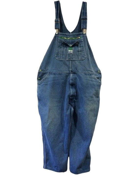liberty Other - Liberty Bib Overalls 48x25 Blue Denim Cotton Farmer Industrial Work Trashed HOLE